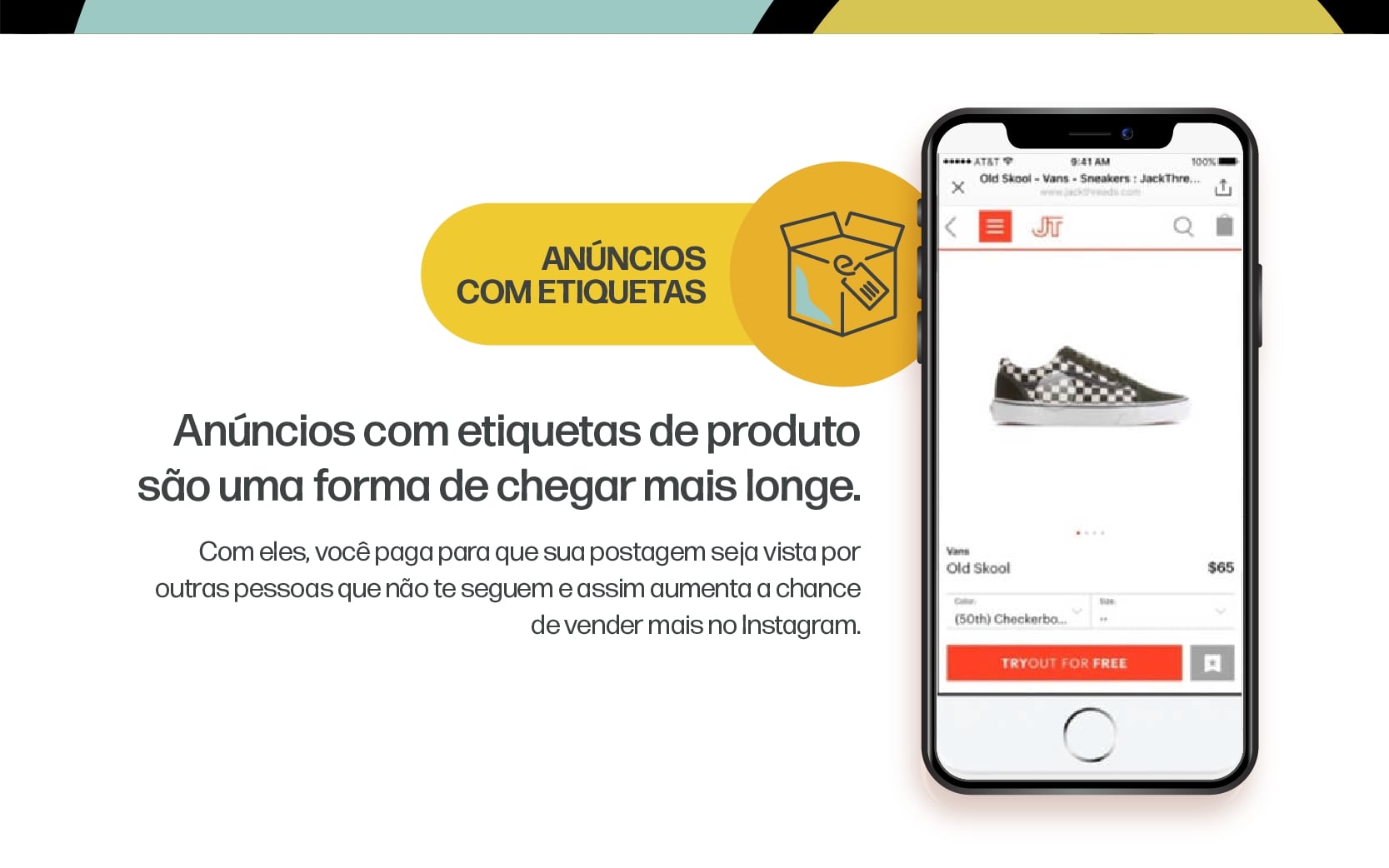 anúncios com etiquetas