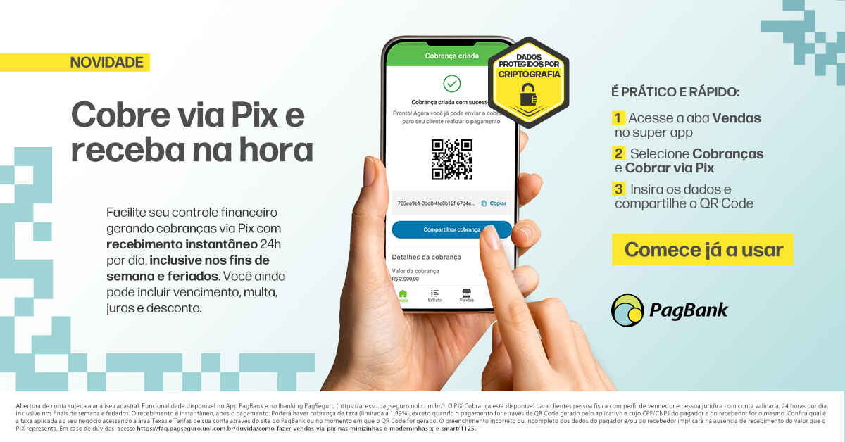 Pix Cobrança é no PagBank!